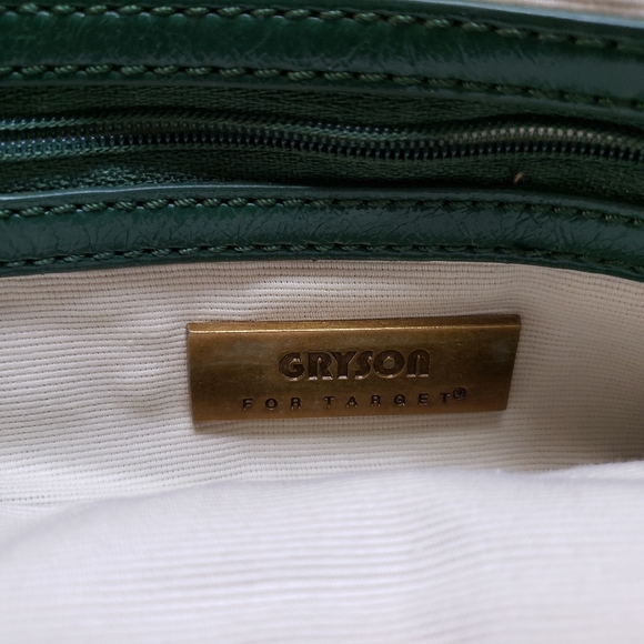 Gryson for Target | Green Patent Leather Woven Handbag - Picture 6 of 9